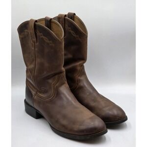 Ariat Mens Heritage Roper Cowboy Western Distressed Brown Pull-On Boots Size 11D
